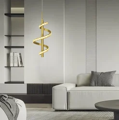 CLARET Spiralna lampa wisząca pojedyncza z dekoracyjnymi kryształami i trzystopniowym ściemniaczem typu "klik" (6209-0115) - Aviano Lighting