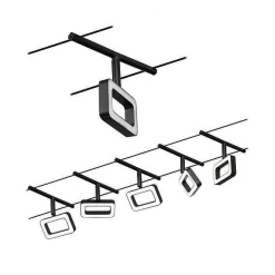 Corduo System linkowy DC Frame 5x4,8W Cz mat /Chrom 230V/12V DC 60VA twszt 3000K (PL94485) - Paulmann