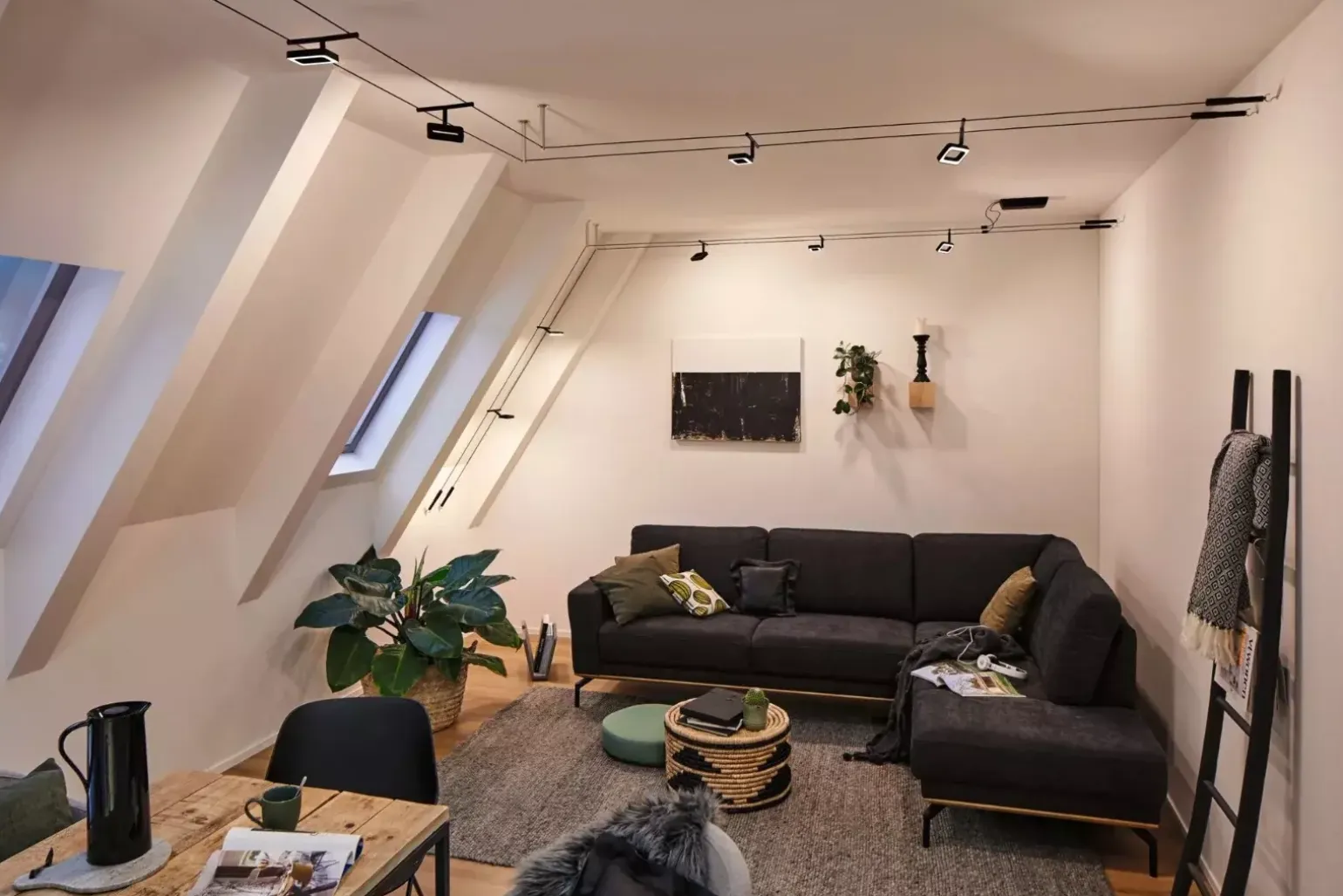 Corduo System linkowy DC Frame 4,8W Cz-mat /Chrom 230V/12V DC twszt 3000K (PL94486) - Paulmann