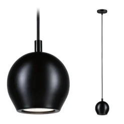 Czarna lampa wisząca przy lustrze w łazience IP44 (PL76992) - PAULMANN