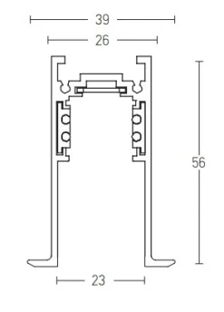 Czarny magnetyczny tor wpuszczany 2m (2084B-2) - Zambelis