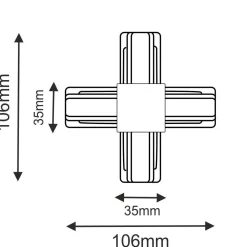 Łącznik krzyżowy szynoprzewodu natynkowego 1F 230V - Biały (6336) - Brosline