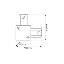 Łącznik L Track Biały 1-Obwodowy (ML0711) - Milagro