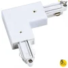 Łącznik narożny do szyny 1f., natynk., biała,uziem-wew.