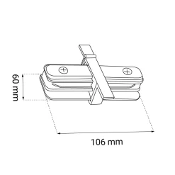 Łącznik prosty szynoprzewodu podtynkowego 1F 230V - Biały (6344) - Brosline