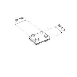 Łącznik prosty szynoprzewodu magnetycznego natynkowego Komatsu Slim - Czarny (6042) - Shilo