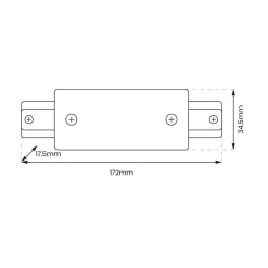 Łącznik Prosty Track Czarny 1-Obwodowy + zasilanie centralne (ML0714) - Milagro