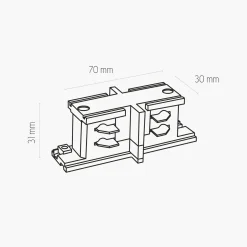 ŁĄCZNIK PROSTY TRÓJOBWODOWY CZARNY (8030) - Zuma Line