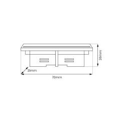 Łącznik Szynoprzewodu Track Biały 3-Obwodowy Typ: Prosty Mini (ML2138) - Milagro