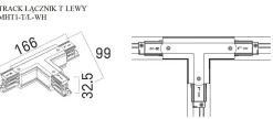 Łącznik "T" DOBAC TRACK lewy biały (MHT1-T/L-WH) - Maxlight