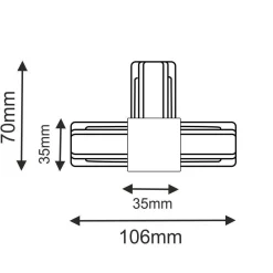 Łącznik T szynoprzewodu natynkowego 1F 230V - Biały (6309) - Brosline
