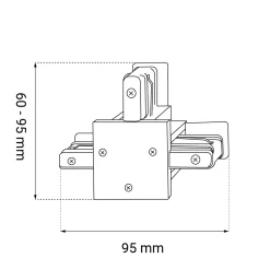 Łącznik T szynoprzewodu podtynkowego 1F 230V - Biały (6348) - Brosline