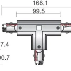 Łącznik typu T szynoprzewodu (prawy) (czarny) (8125) - Shilo