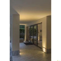 DASAR® 920, niskonapięciowa zewnętrzna oprawa gruntowa LED, 3000 K, IP67, okrągła, osłona ze stali szlachetnej szczotkowanej, 12-25 V, 6,5 W (233500) - SLV