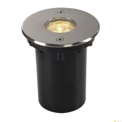 DASAR® 920, wysokonapięciowa lampa podłogowa wpuszczana LED outdoor, LED, 3000K, IP67, okrągła, osłona ze stali nierdzewnej szczotkowanej, 230V, 5,6W (233520) - SLV