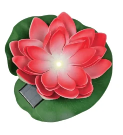 DEKORACJA ZEWNĘTRZNA SOLARNA LED KWIAT LOTOSU CZERWONY/RED (SW-5033-R) - Zuma Line