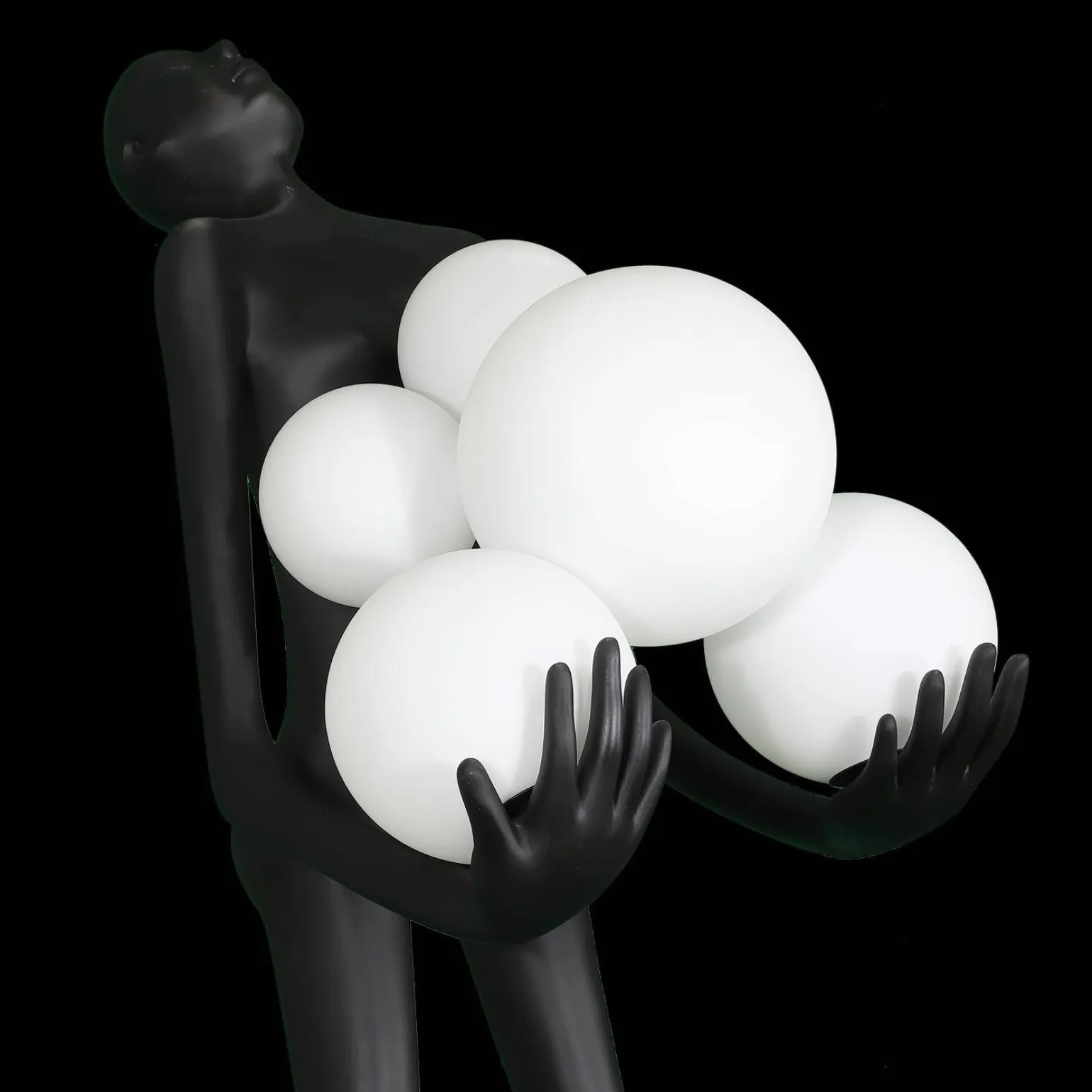 Designerska czarna lampa podłogowa WOMAN 180 cm (F9312) - Step into Design