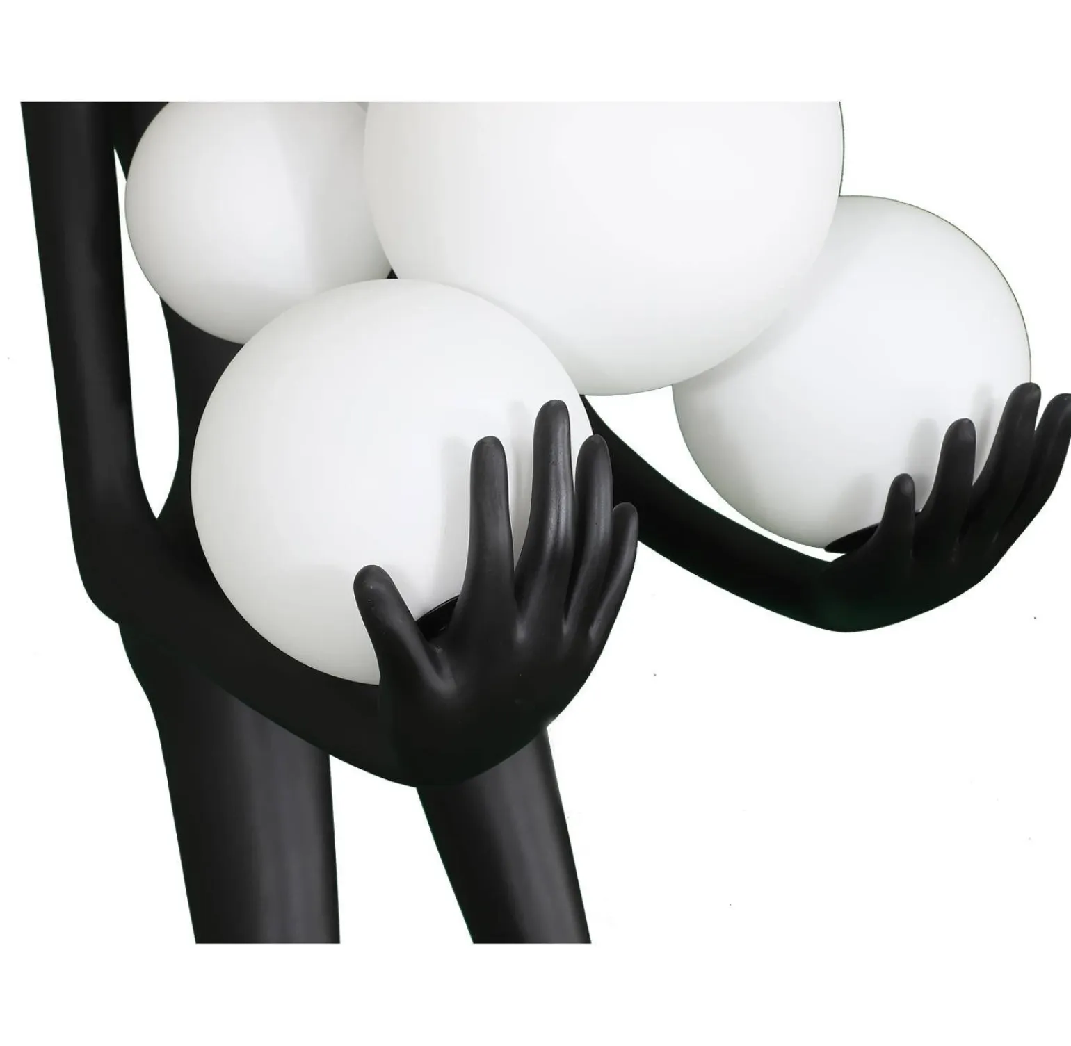 Designerska czarna lampa podłogowa WOMAN 180 cm (F9312) - Step into Design