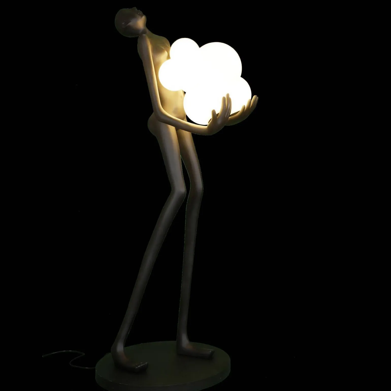 Designerska czarna lampa podłogowa WOMAN 180 cm (F9312) - Step into Design