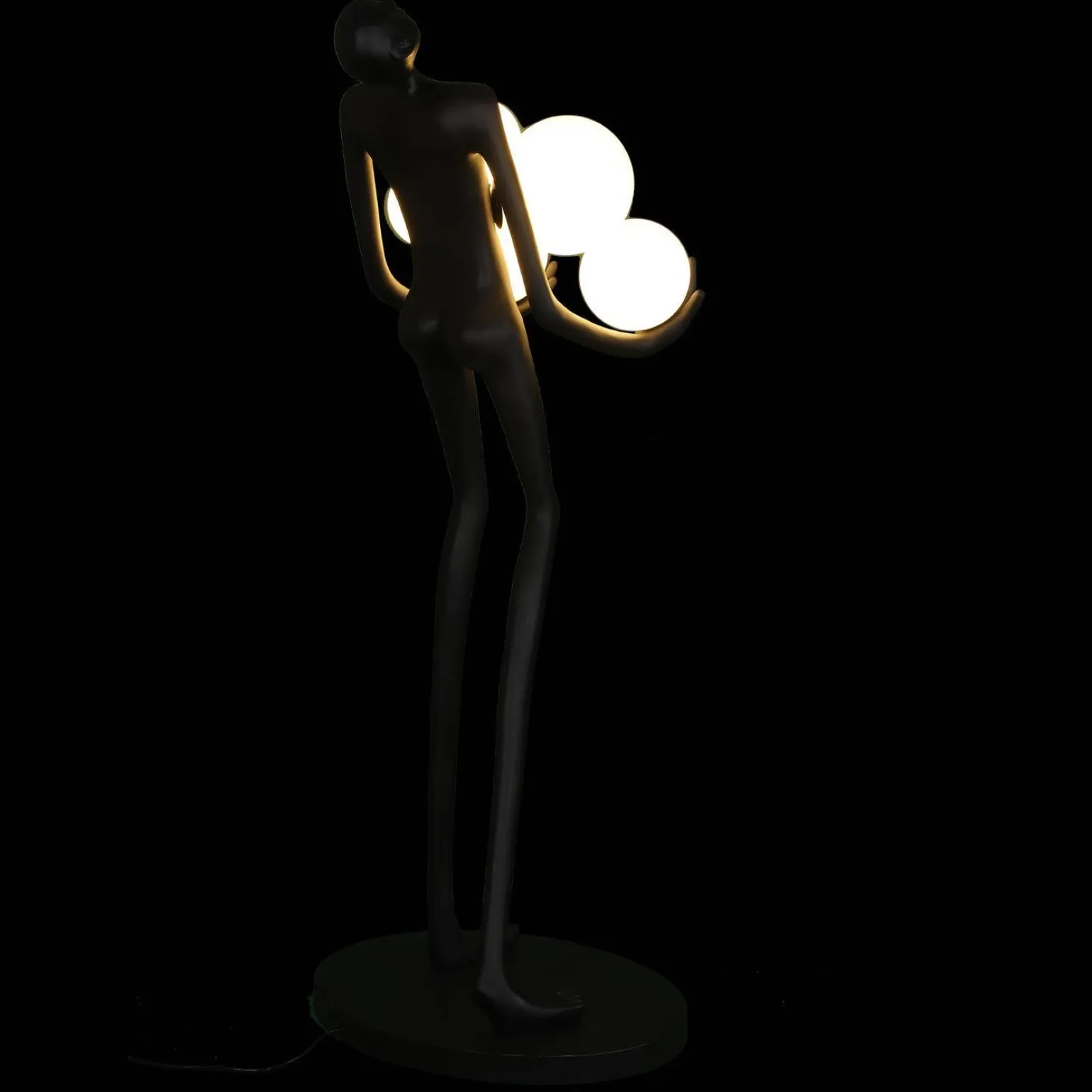 Designerska czarna lampa podłogowa WOMAN 180 cm (F9312) - Step into Design