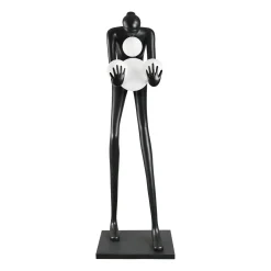 Designerska czarna lampa podłogowa WOMAN-2 BLACK 190 cm (DN433-F black) - Step into Design