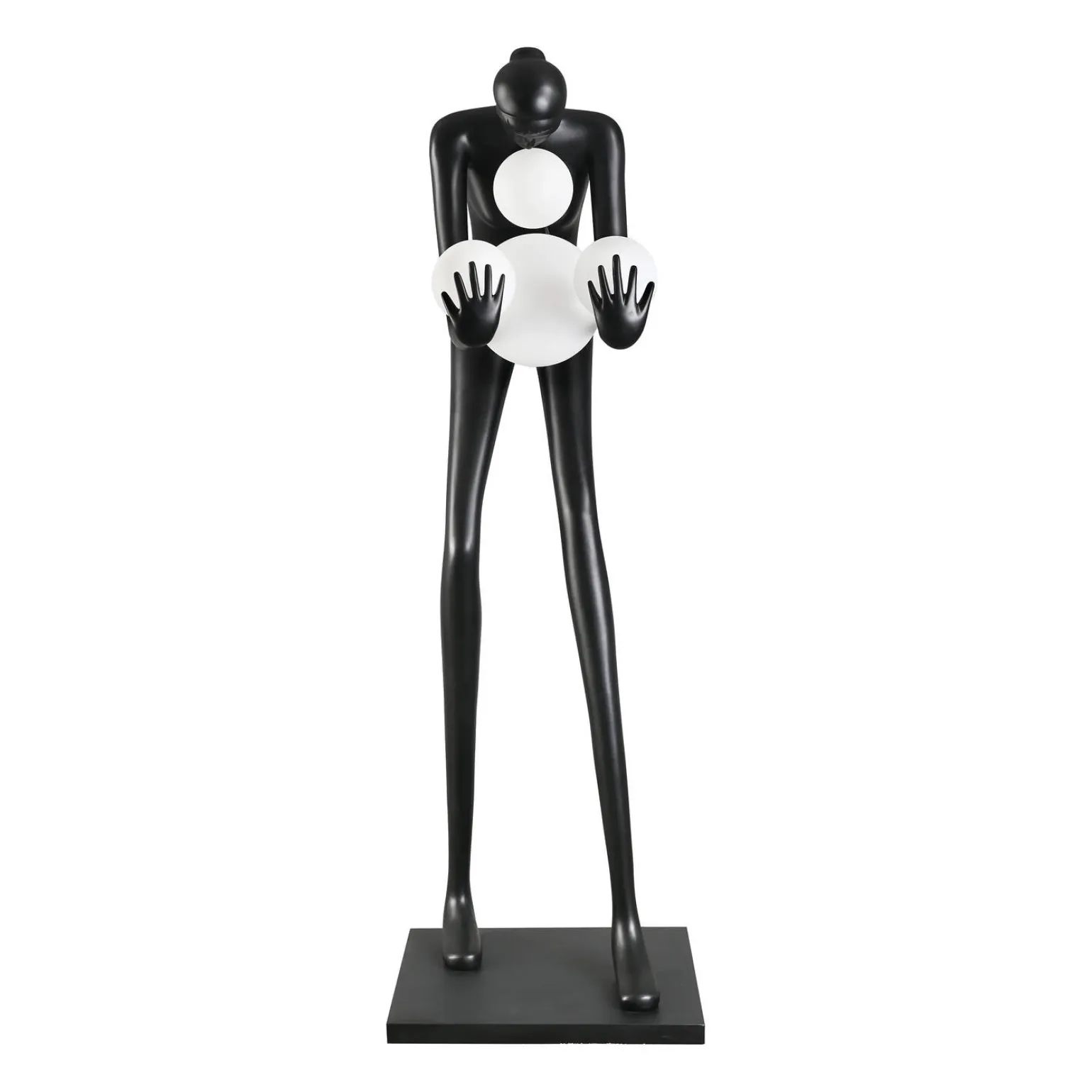 Designerska czarna lampa podłogowa WOMAN-2 BLACK 190 cm (DN433-F black) - Step into Design