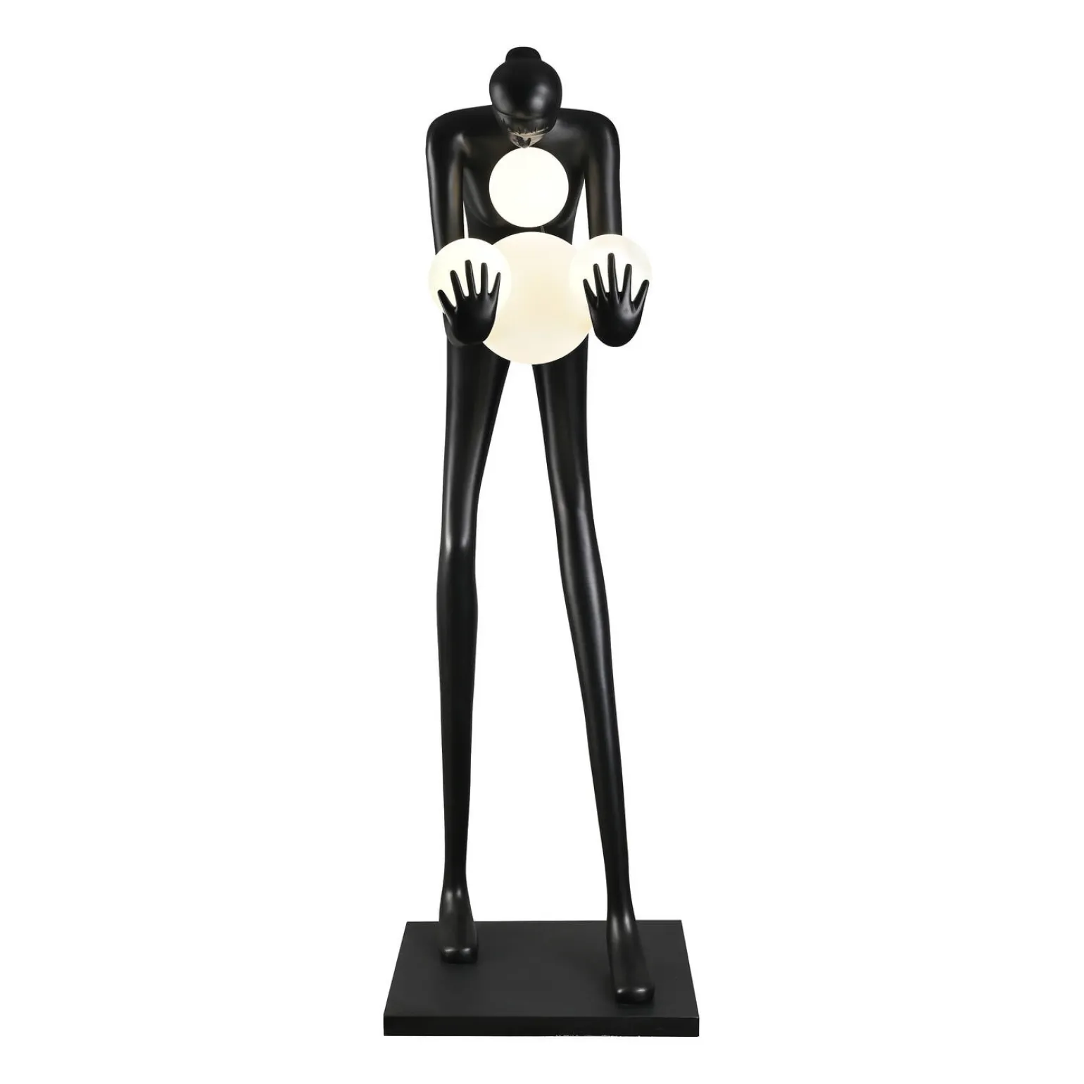 Designerska czarna lampa podłogowa WOMAN-2 BLACK 190 cm (DN433-F black) - Step into Design