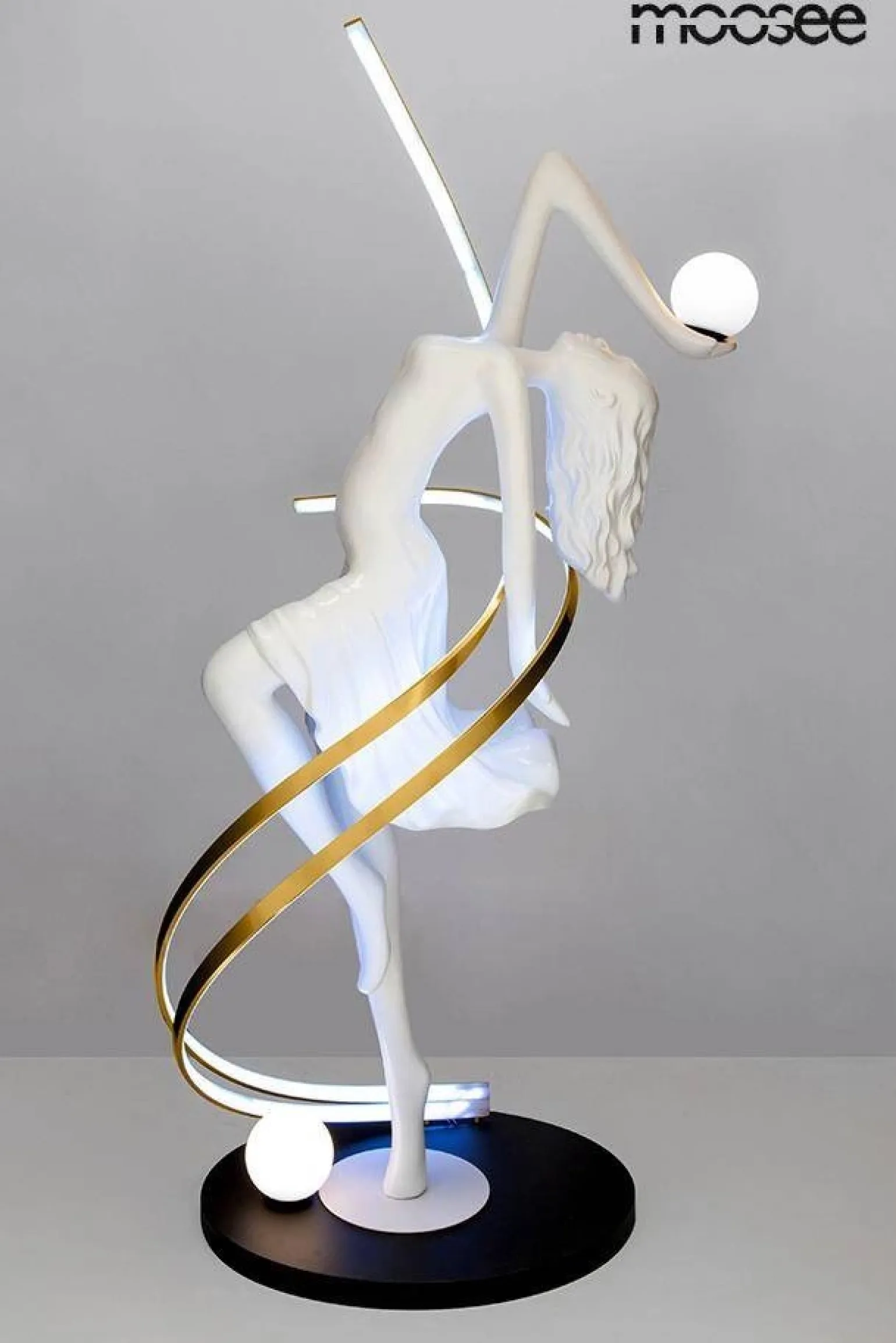 Designerska lampa podłogowa z pilotem zmiany barwy DANCING QUEEN (MSE1501100428) - Moosee