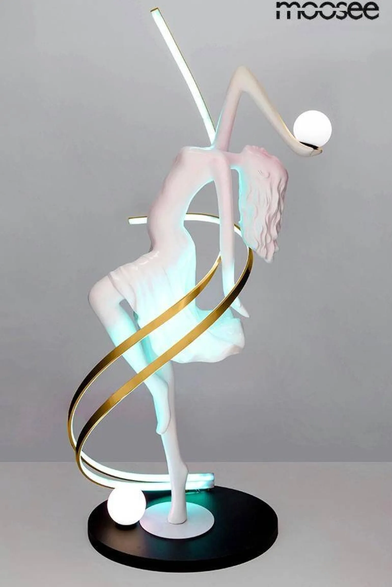 Designerska lampa podłogowa z pilotem zmiany barwy DANCING QUEEN (MSE1501100428) - Moosee