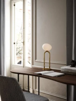 Designerska lampa stołowa SHAPES Nordlux E27 15W Szkło Mosiądz