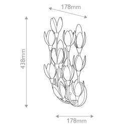 Designerski kinkiet Flora - 3 źródła światła - Oksydowane złoto (QN-FLORA-3W-GD) - Quintiesse