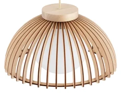 Drewniana lampa wisząca TRE ze szklanym kloszem (8634) - Argon