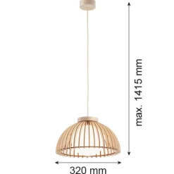 Drewniana lampa wisząca TRE ze szklanym kloszem (8634) - Argon