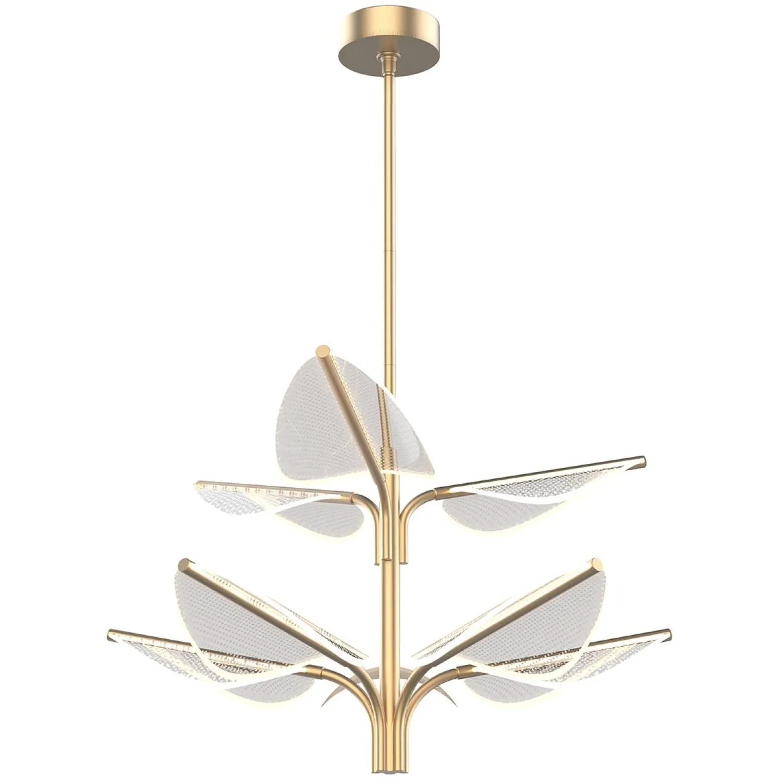 Duża lampa wisząca LED Floriana - Naturalny mosiądz (QN-FLORIANA-8P-L-NBR) - Quintiesse