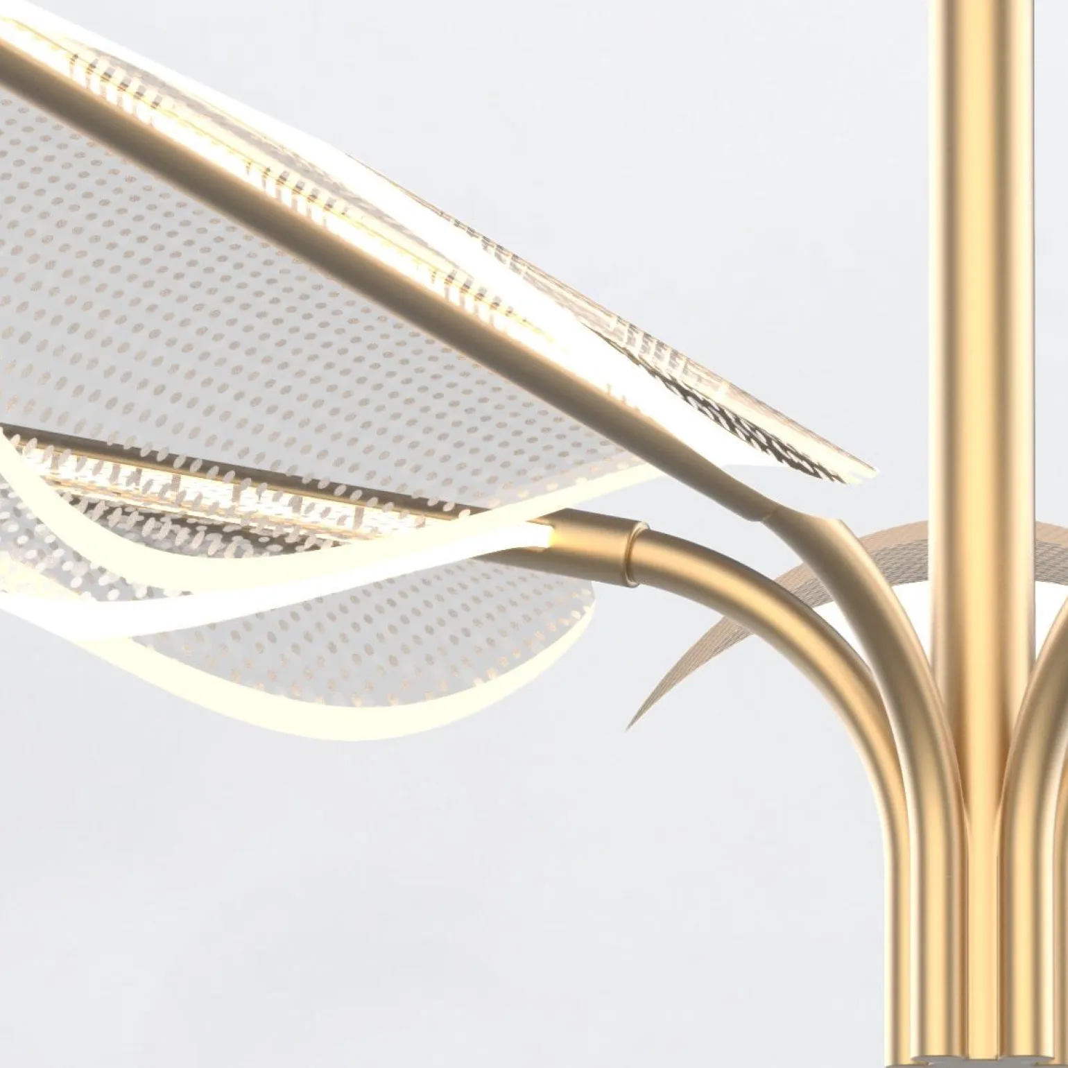 Duża lampa wisząca LED Floriana - Naturalny mosiądz (QN-FLORIANA-8P-L-NBR) - Quintiesse