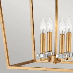 Duża lampa wisząca/ Półplafon Stinson - 4 źródła światła - Przecierany mosiądz (QN-STINSON-4P-L-DBR) - Quintiesse