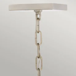 Duża lampa wisząca/ Półplafon Stinson - 4 źródła światła - Czarna/ Polerowany nikiel (QN-STINSON-4P-L-BK) - Quintiesse