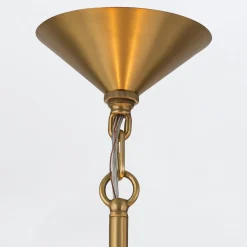 Duża lampa wisząca Saucer - 4 źródła światła - Postarzany mosiądz (QN-SAUCER-4P-L-AB-OPAL) - Quintiesse