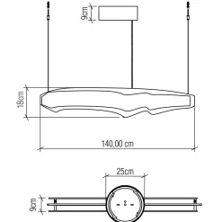 Duża lampa wyspowa LED Horizon (QN-HORIZON-LED-LP-140-TEAK) - Quintiesse