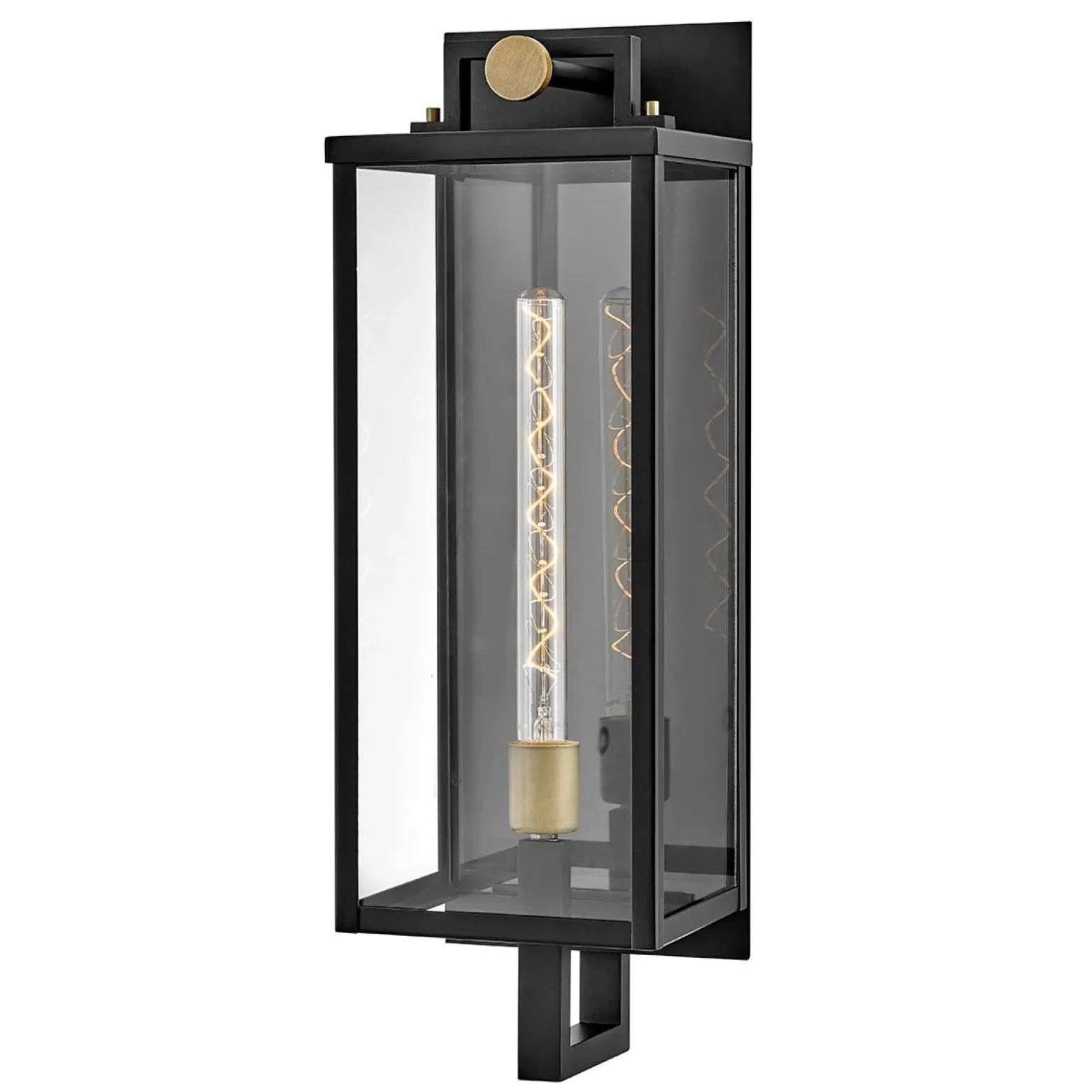 Duża latarnia naścienna Catalina - 1 źródło światła - Czarny, oksydowany brąz (QN-CATALINA-L) - Quintiesse