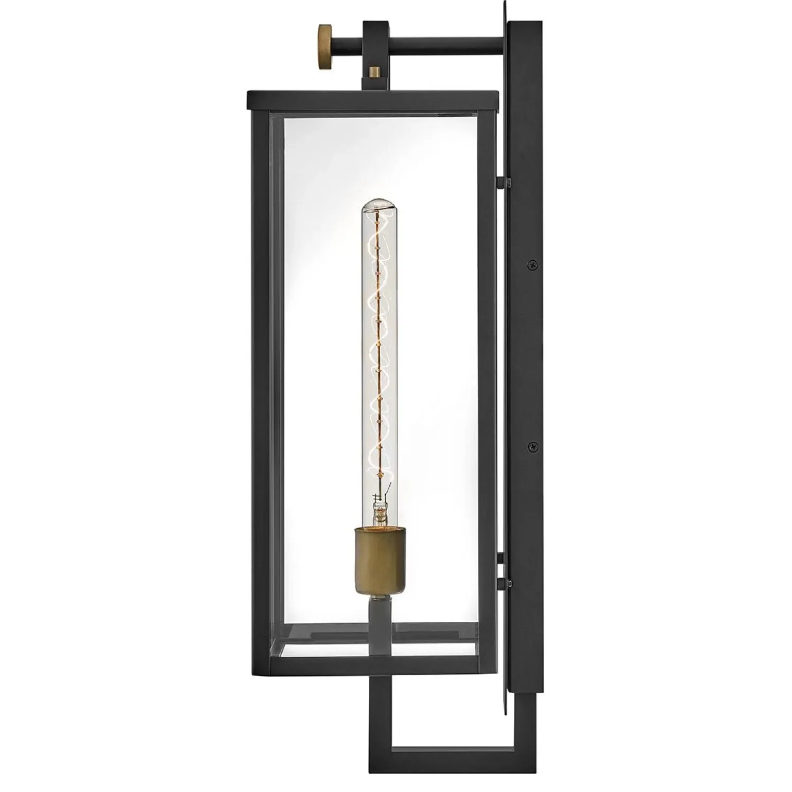 Duża latarnia naścienna Catalina - 1 źródło światła - Czarny, oksydowany brąz (QN-CATALINA-L) - Quintiesse