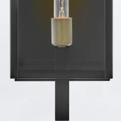 Duża latarnia naścienna Catalina - 1 źródło światła - Czarny, oksydowany brąz (QN-CATALINA-L) - Quintiesse