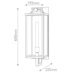 Duża latarnia naścienna Catalina - 1 źródło światła - Czarny, oksydowany brąz (QN-CATALINA-L) - Quintiesse