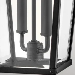 Duża latarnia naścienna Dawson - 2 źródła światła - Czarny, patynowany (HK-DAWSON-L) - Elstead Lighting