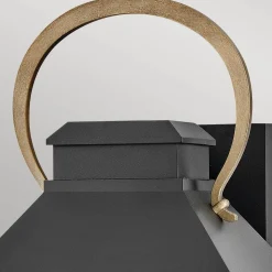 Duża latarnia naścienna Dawson - 2 źródła światła - Czarny, patynowany (HK-DAWSON-L) - Elstead Lighting