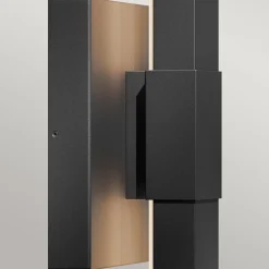 Duża latarnia naścienna LED Nocar - - Strukturalna czerń (KL-NOCAR-L-BK) - Elstead Lighting