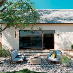 Duża latarnia naścienna LED Nocar - - Strukturalna czerń (KL-NOCAR-L-BK) - Elstead Lighting