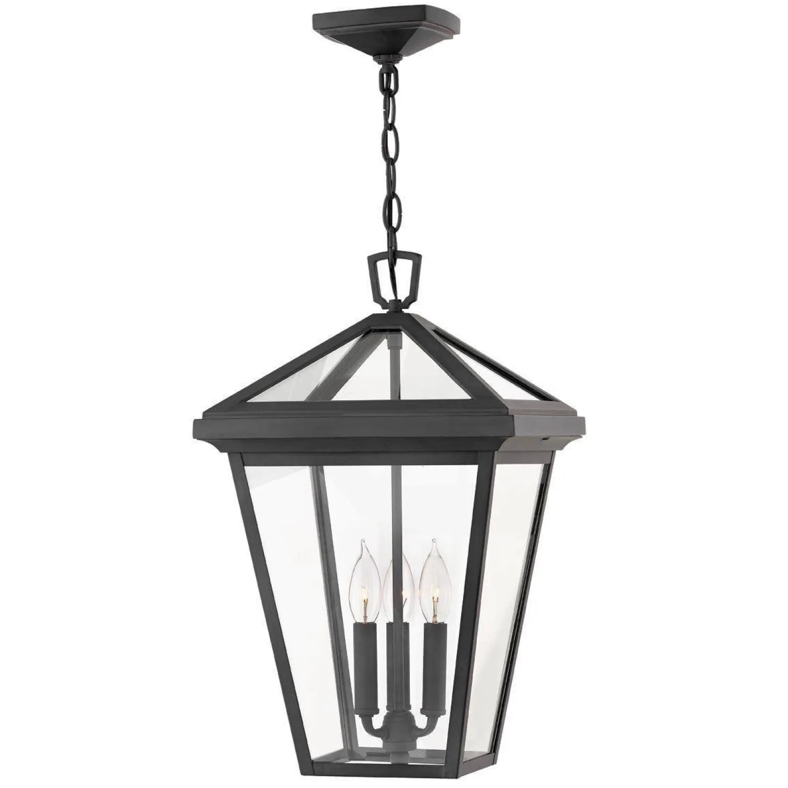 Duża latarnia wisząca Alford Place - 3 źródła światła - Czarna (QN-ALFORD-PLACE8-L-MB) - Quintiesse