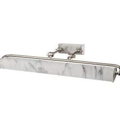 Duża obrazówka Winchfield - 4 źródła światła - Postarzany mosiądz & Biały marmur (WINCHFIELD-PLL-PN-WM) - Elstead Lighting