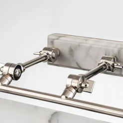 Duża obrazówka Winchfield - 4 źródła światła - Postarzany mosiądz & Biały marmur (WINCHFIELD-PLL-PN-WM) - Elstead Lighting